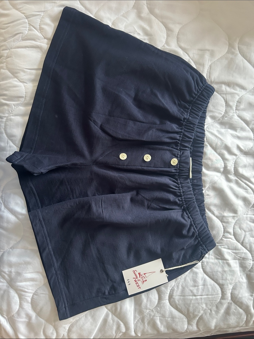 Sail to Sable Navy Elastic-Waist Athletic Shorts